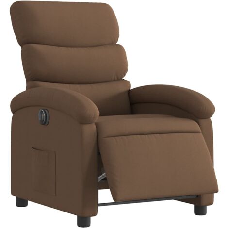 vidaXL Elektrischer Relaxsessel Braun Stoff