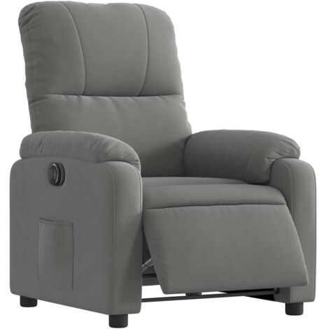 vidaXL Elektrischer Relaxsessel Grau Mikrofaser