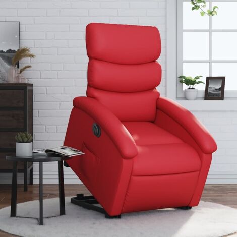 vidaXL Elektrischer Relaxsessel Rot Kunstleder