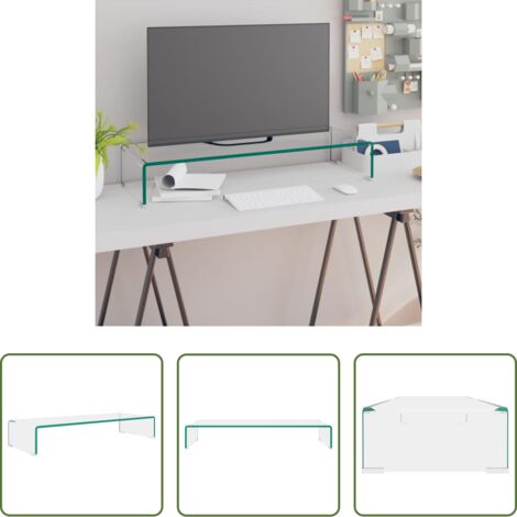 vidaXL Elevador para monitor -  Soporte para TV/Elevador monitor cristal claro 80x30x13 cm