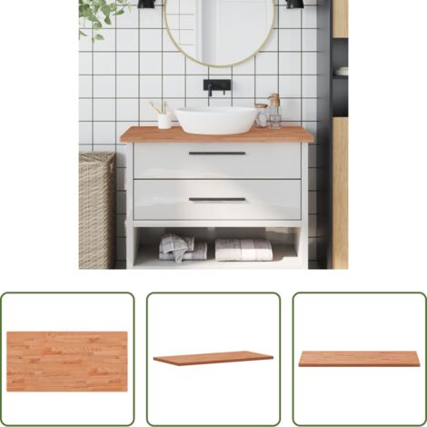 vidaXL Encimera de haya -  Encimera de baño madera maciza de haya 100x50x2,5 cm