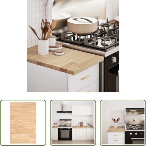 vidaXL Encimera de madera -  Encimera de cocina rectangular madera maciza roble