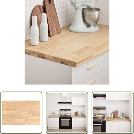 vidaXL Encimera de madera -  Encimera de cocina rectangular madera maciza roble