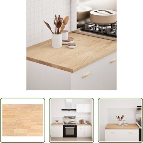 vidaXL Encimera de madera -  Encimera de cocina rectangular madera maciza roble