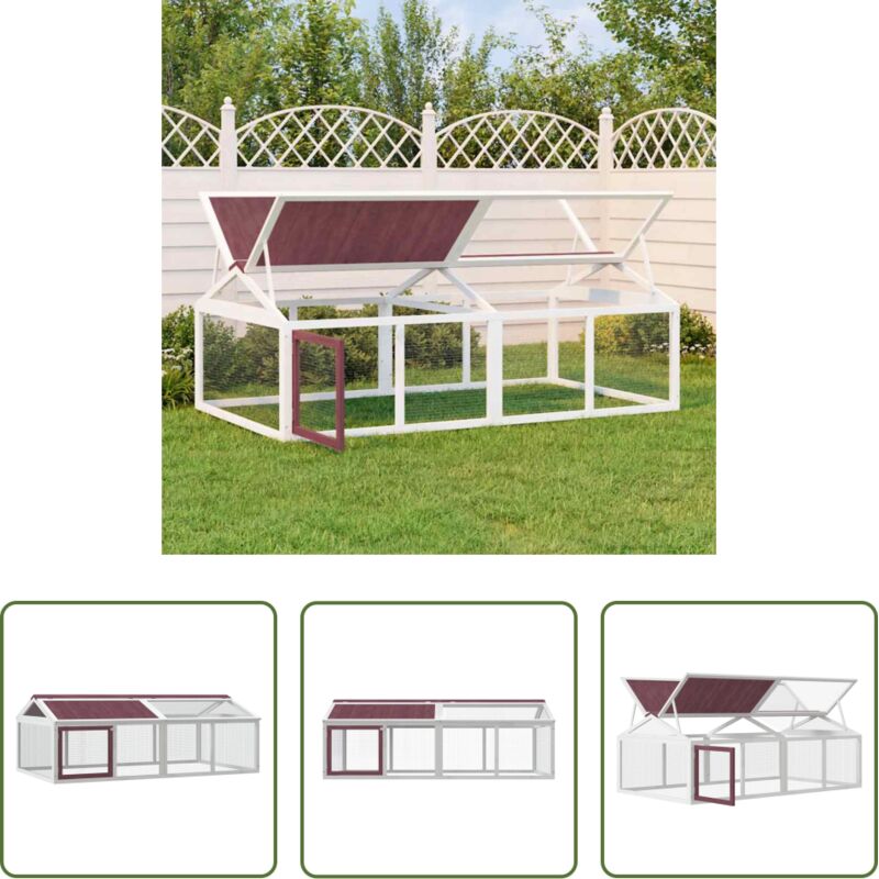 vidaXL Enclos pour chats - Enclos animaux moka 200x112,5x74 cm bois massif de pin