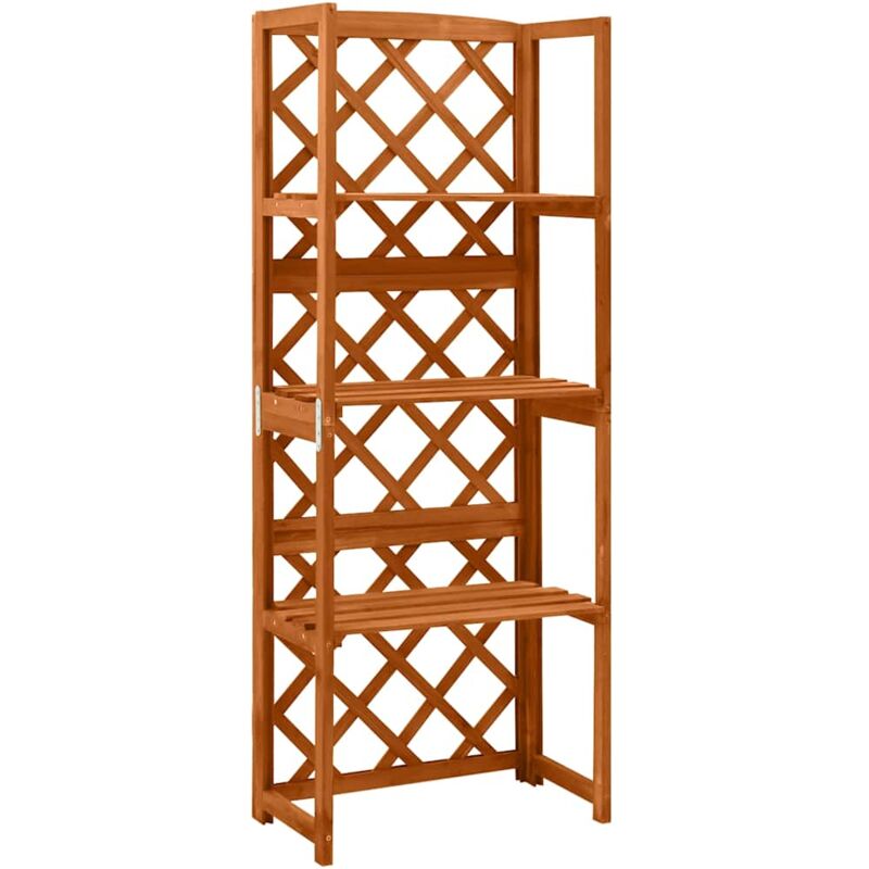 

vidaXL Enrejado con estantes madera maciza de abeto 55x30x140 cm - Marrón