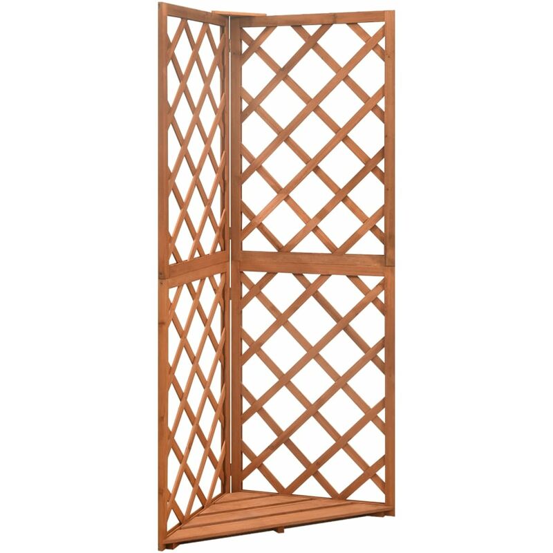 

vidaXL Enrejado de esquina madera maciza de abeto 50x50x145 cm - Marrón