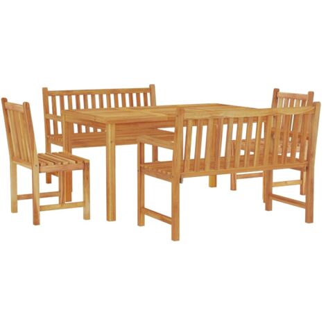 vidaXL Ensemble à manger de jardin 5pcs Bois de teck massif