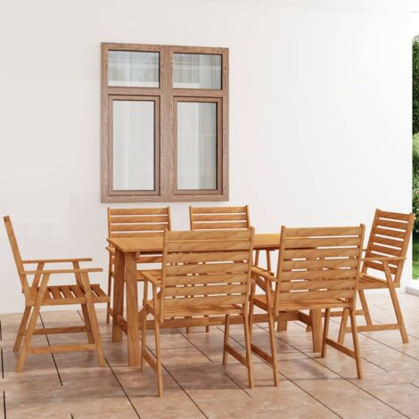 vidaXL Ensemble à manger de jardin 7 pcs Bois d'acacia solide