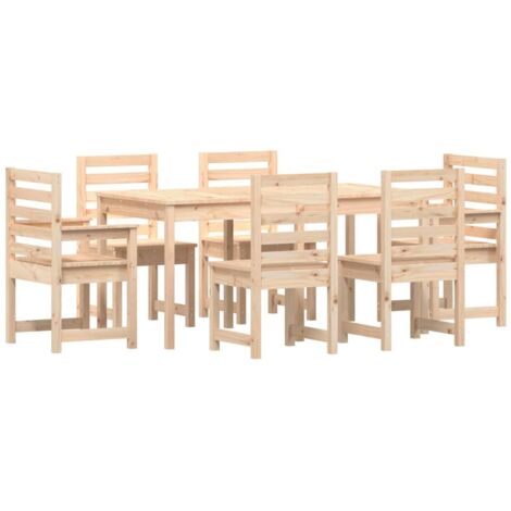 vidaXL Ensemble à manger de jardin 7 pcs bois massif de pin