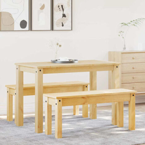 vidaXL Ensemble à manger PANAMA 3 pcs bois de pin massif