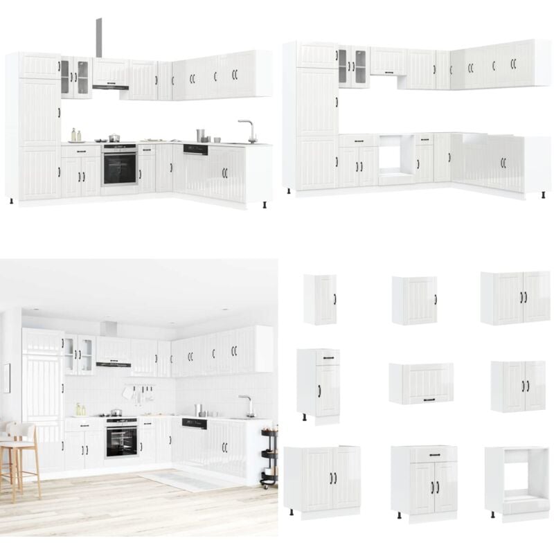 vidaXL Ensemble d'armoires de cuisine 14 pcs Lucca bois d'ingénierie