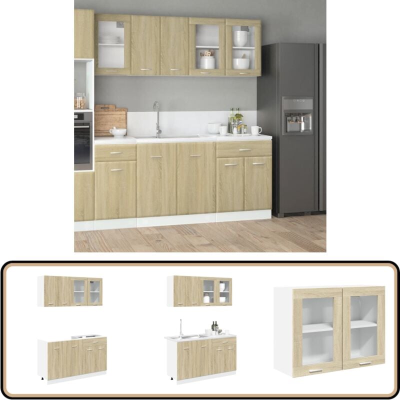 Vidaxl - Ensemble d'armoires de cuisine 4 pcs chêne sonoma