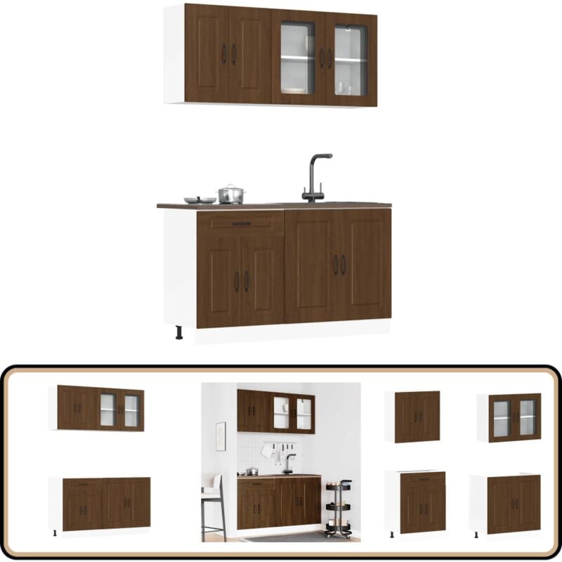 Ensemble d'armoires de cuisine 4 pcs Kalmar bois d'ingénierie - Vidaxl