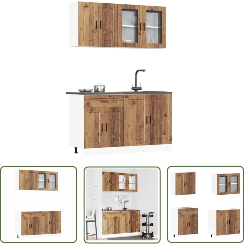 VidaXL Ensemble d'armoires de cuisine 4 pcs Kalmar bois d'ingénierie