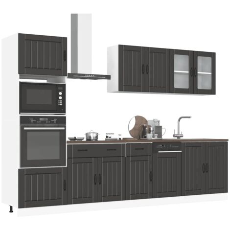 Armoire De Cuisine Basse VidaXL Kalmar - Blanc Brillant, Bois Ingénierie - 80x46x81,5 Cm