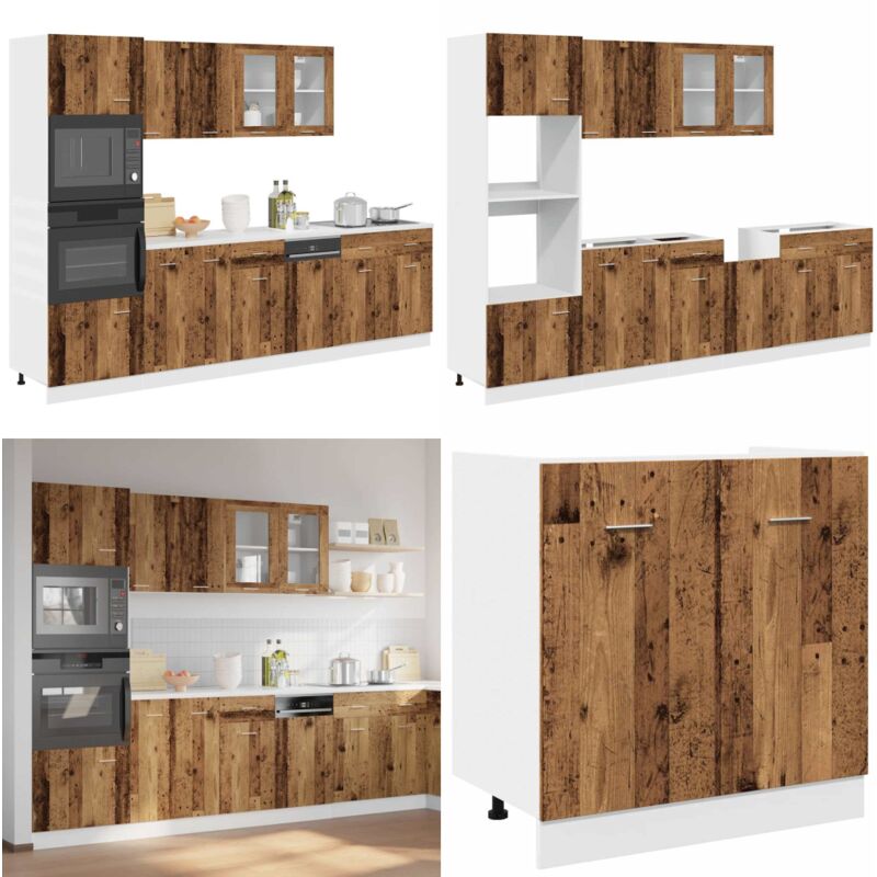 Vidaxl - Ensemble d'armoires de cuisine 7 pcs vieux bois