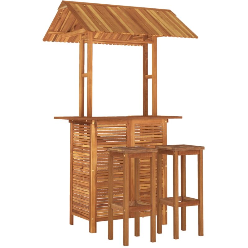 Ensemble de bar de jardin 3 pcs Bois d'acacia solide