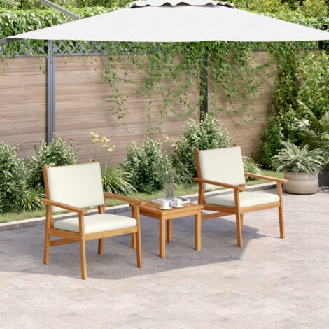 vidaXL Ensemble de canapé de jardin 3 pcs Blanc crème