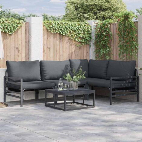 vidaXL Ensemble de canapé de jardin 4 pcs Anthracite Acier