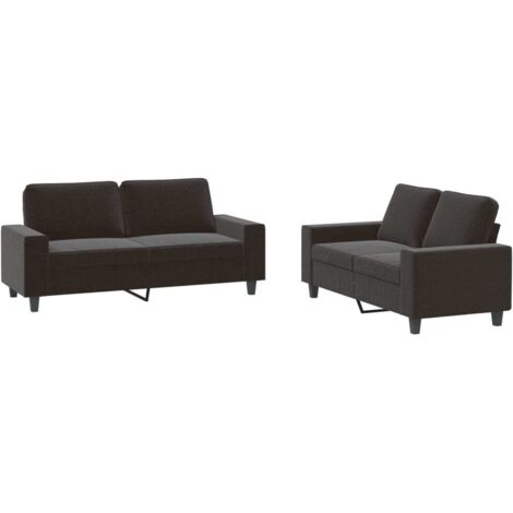 vidaXL Ensemble de canapés 2 pcs noir tissu