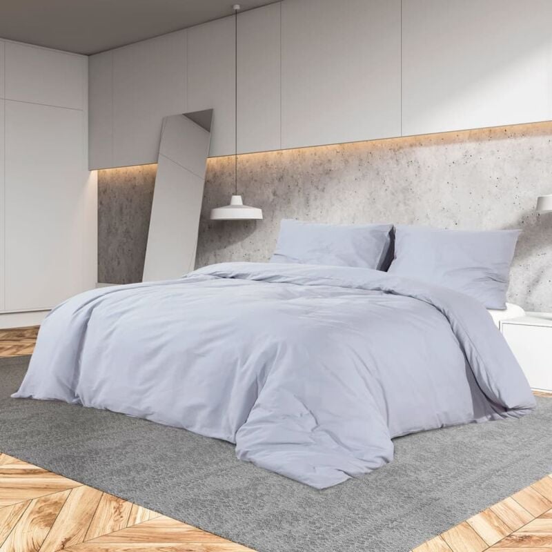 Vidaxl - Ensemble de housse de couette Gris 240x220 cm Microfibre légère