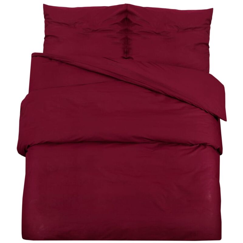 Vidaxl - Ensemble de housse de couette Bordeaux 200x220 cm Microfibre