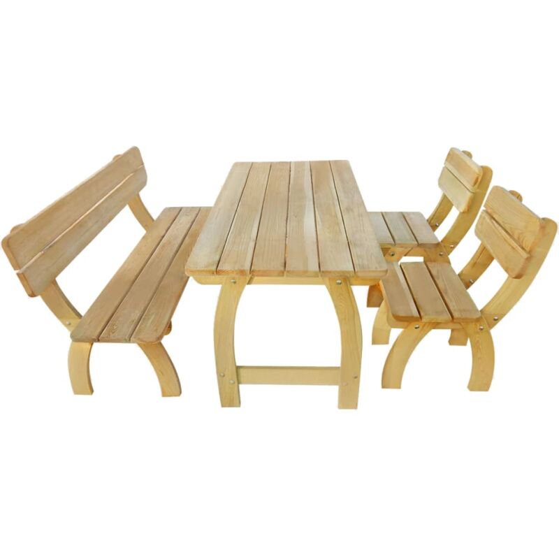 Jeu de salle à manger d'extérieur 4 pcs Bois de pin imprégné