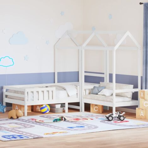 vidaXL Ensemble de lit et de banc avec toit sans matelas 75x190 cm