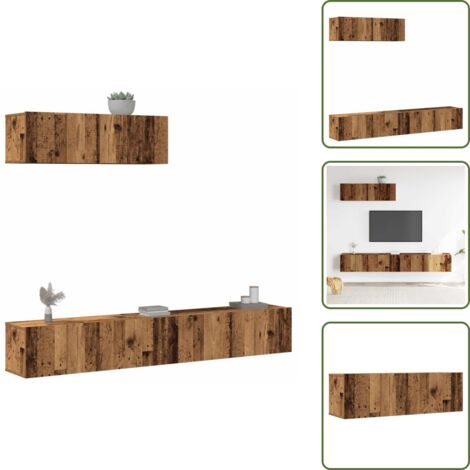 vidaXL Ensemble de meuble TV mural 3 pcs vieux bois bois d'ingénierie