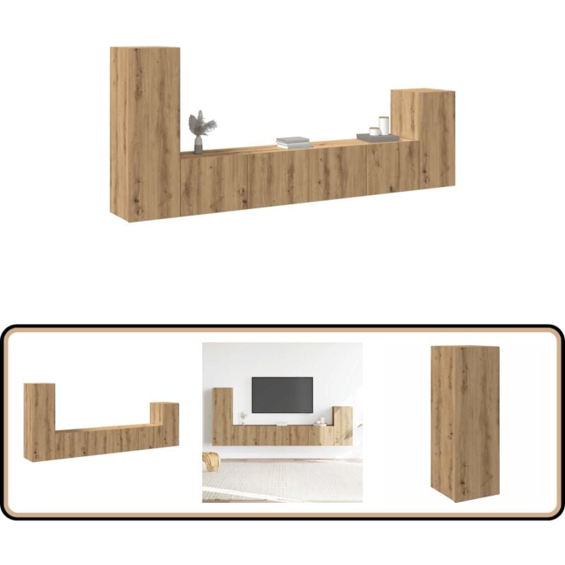 Vidaxl - Ensemble de meuble tv mural 4 pcs chêne artisanal
