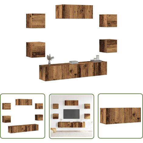 vidaXL Ensemble de meuble TV mural 5 pcs vieux bois