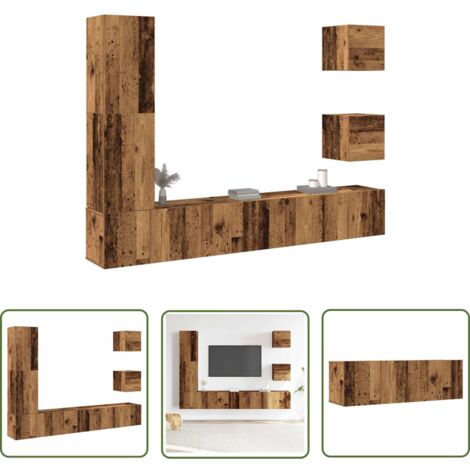 vidaXL Ensemble de meuble TV mural 5 pcs vieux bois bois d'ingénierie