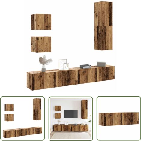 vidaXL Ensemble de meuble TV mural 5 pcs vieux bois bois d'ingénierie