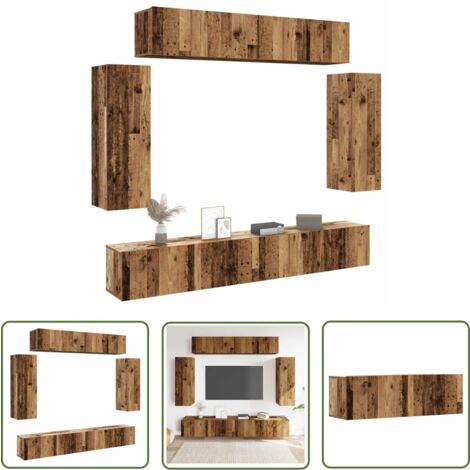 vidaXL Ensemble de meuble TV mural 6 pcs vieux bois bois d'ingénierie
