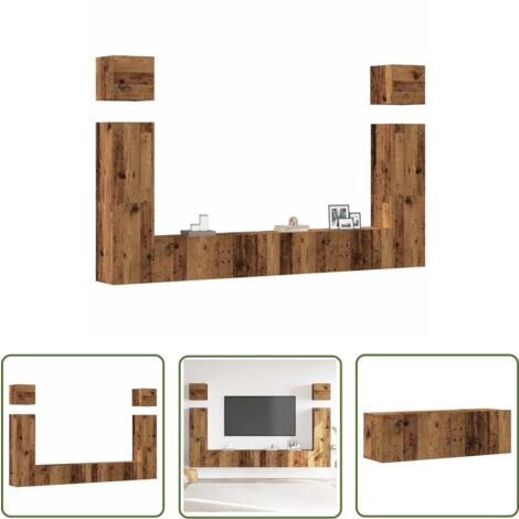 vidaXL Ensemble de meuble TV mural 6 pcs vieux bois bois d'ingénierie