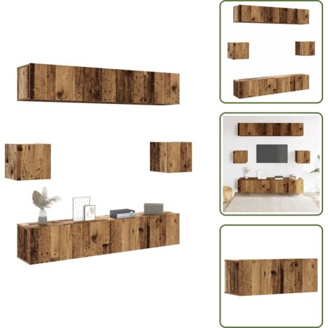 vidaXL Ensemble de meuble TV mural 6 pcs vieux bois bois d'ingénierie