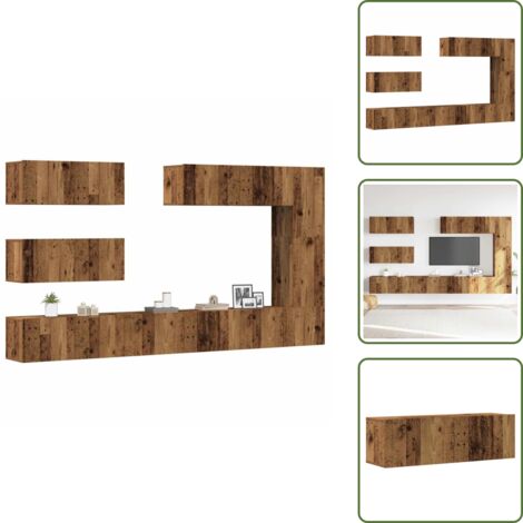 vidaXL Ensemble de meuble TV mural 7 pcs vieux bois bois d'ingénierie