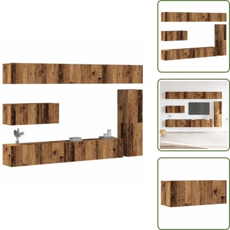 vidaXL Ensemble de meuble TV mural 7 pcs vieux bois bois d'ingénierie