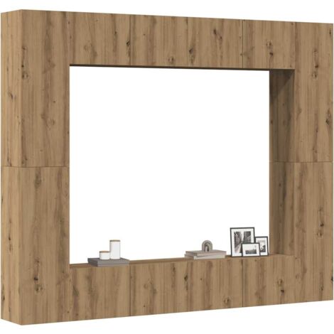 Vidaxl – Ensemble de meuble TV mural 8 pcs – Bois d'ingénierie chêne artisanal – Dimensions 80 x 30 x 30 cm – Style moderne et épuré