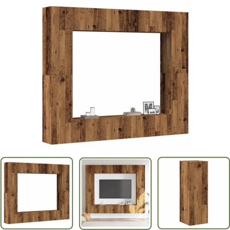 vidaXL Ensemble de meuble TV mural 8 pcs vieux bois bois d'ingénierie