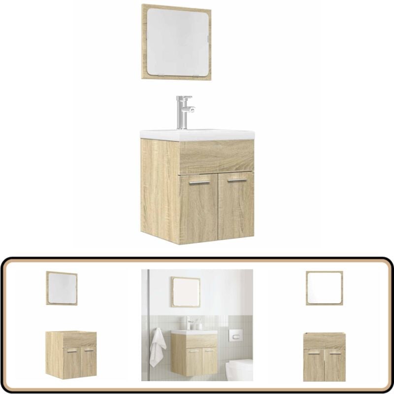 Vidaxl - Ensemble de meubles de salle de bain 2 pcs chêne sonoma