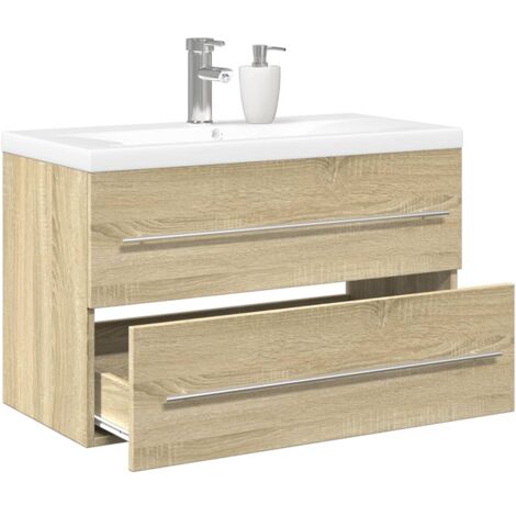 vidaXL Ensemble de meubles de salle de bain 2 pcs chêne sonoma
