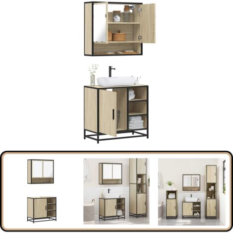 vidaXL Ensemble de meubles de salle de bain 2 pcs chêne sonoma