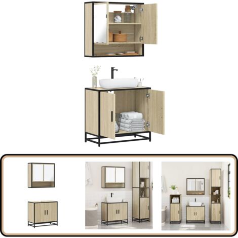 vidaXL Ensemble de meubles de salle de bain 2 pcs chêne sonoma