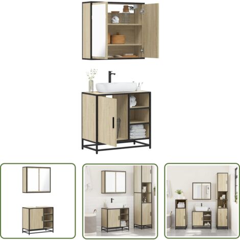 vidaXL Ensemble de meubles de salle de bain 2 pcs chêne sonoma