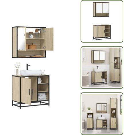 vidaXL Ensemble de meubles de salle de bain 2 pcs chêne sonoma