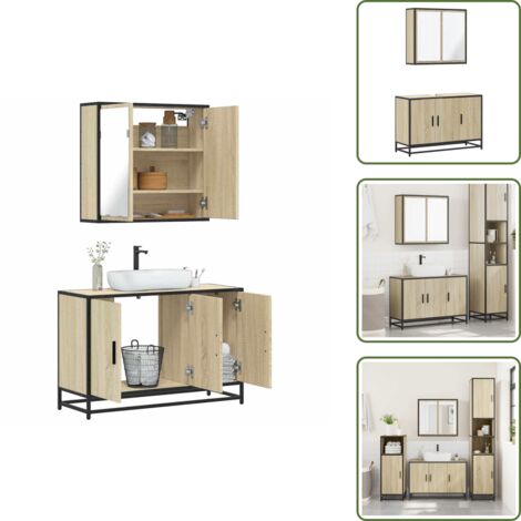vidaXL Ensemble de meubles de salle de bain 2 pcs chêne sonoma