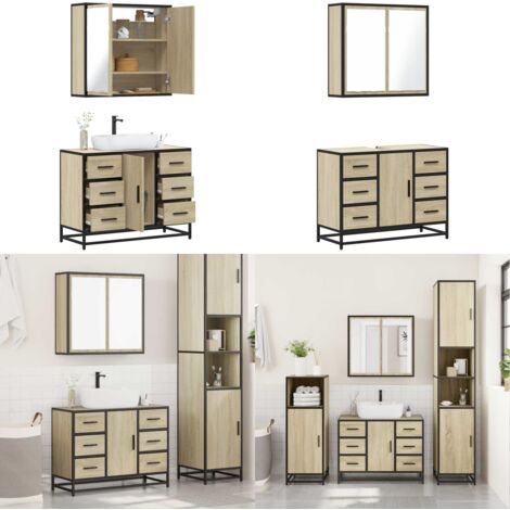 vidaXL Ensemble de meubles de salle de bain 2 pcs chêne sonoma