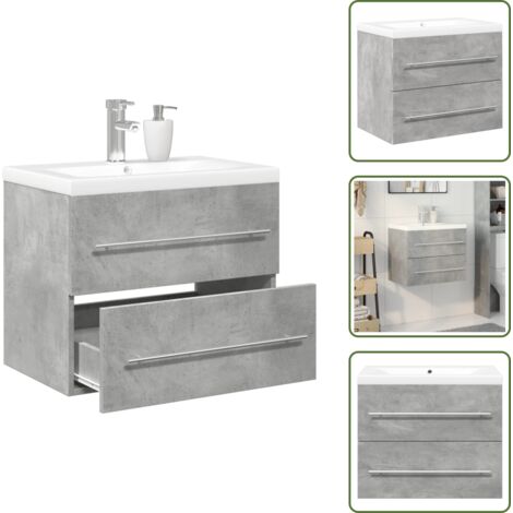 vidaXL Ensemble de meubles de salle de bain 2 pcs gris béton